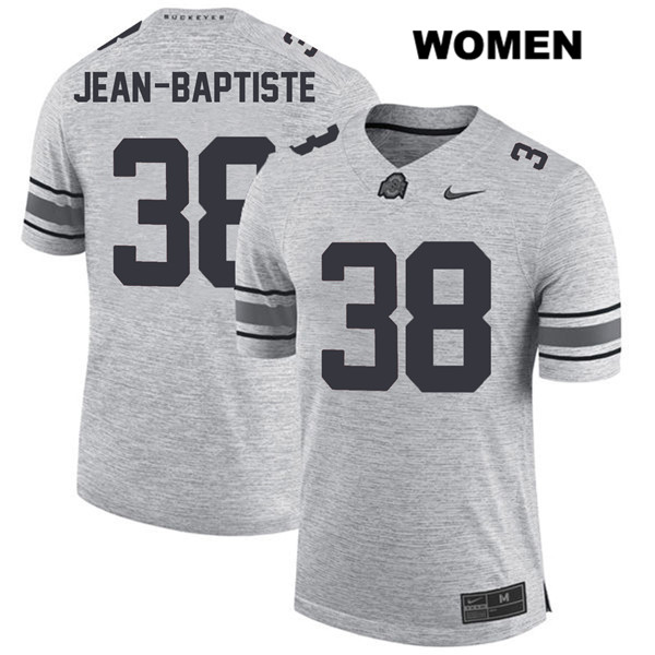 Ohio State Buckeyes Women's Javontae Jean-Baptiste #38 Gray Authentic Nike College NCAA Stitched Football Jersey IV19C45UP